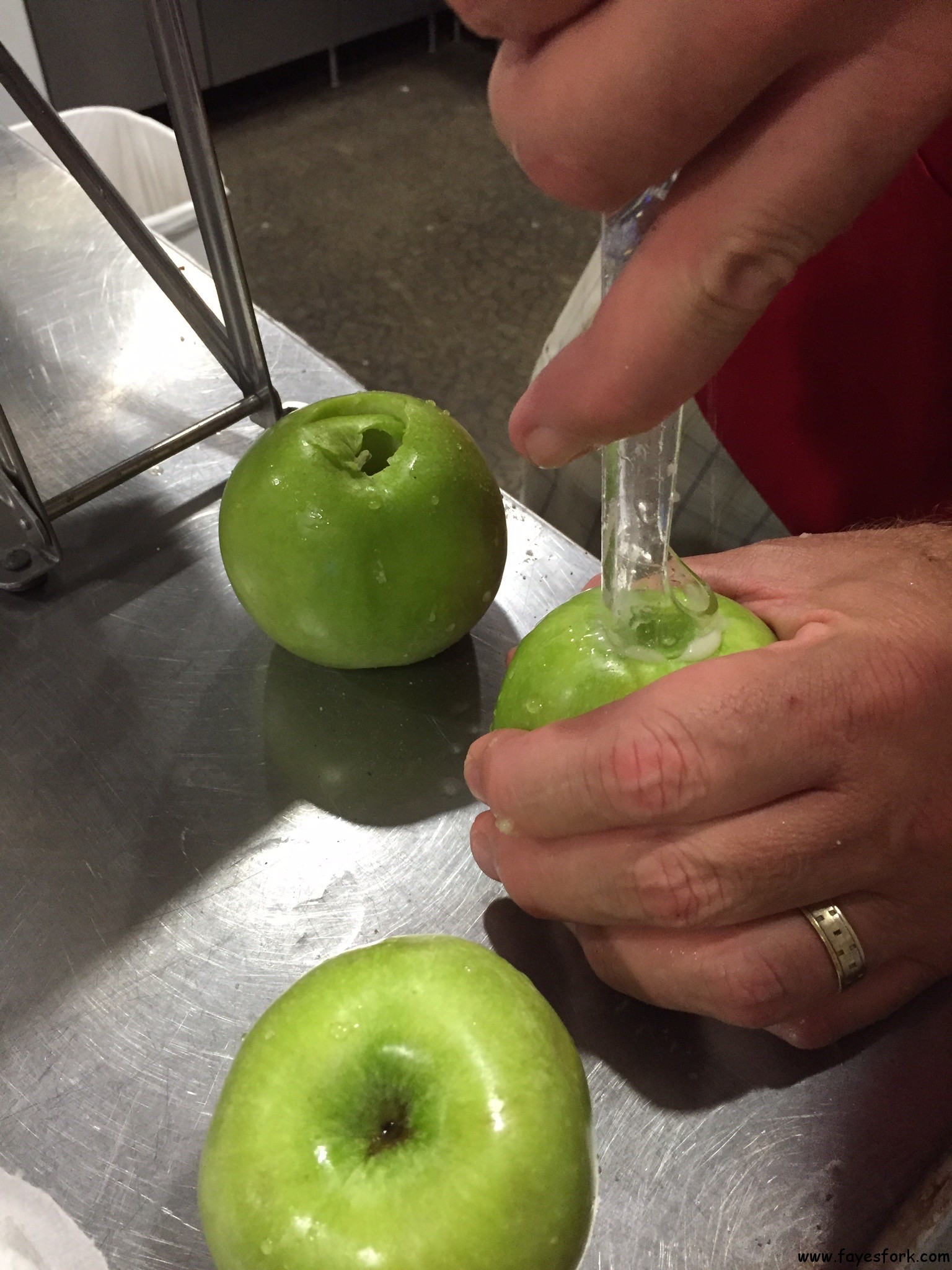 CORING THE GRANNY SMITH APPLES