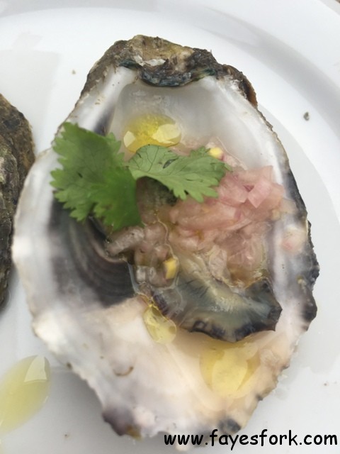 Yakitori-Fired Baja Oysters, Yuzu Mignonette